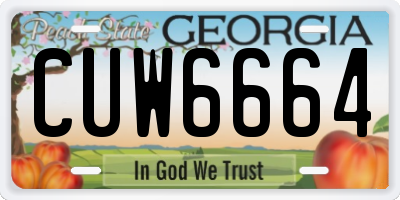 GA license plate CUW6664