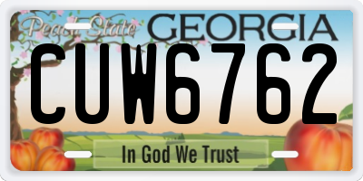 GA license plate CUW6762