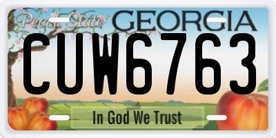GA license plate CUW6763