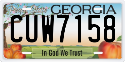 GA license plate CUW7158
