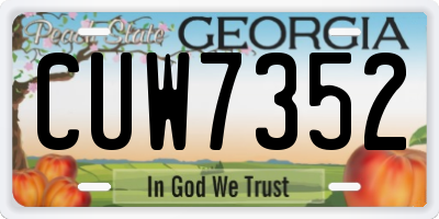 GA license plate CUW7352