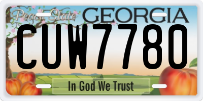 GA license plate CUW7780