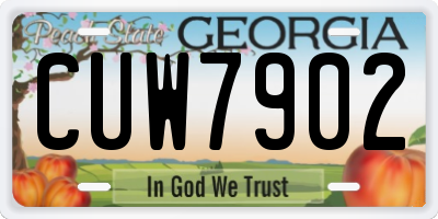 GA license plate CUW7902