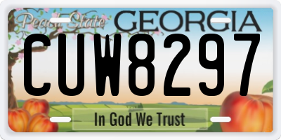 GA license plate CUW8297