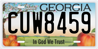 GA license plate CUW8459