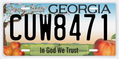 GA license plate CUW8471