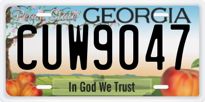 GA license plate CUW9047
