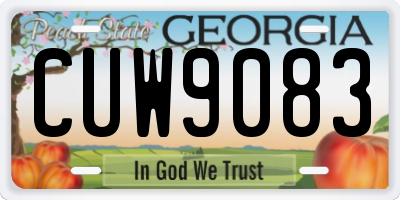 GA license plate CUW9083