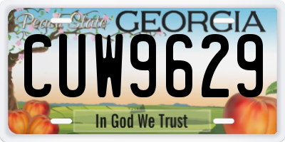 GA license plate CUW9629