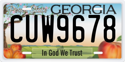 GA license plate CUW9678