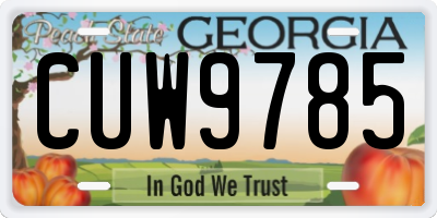 GA license plate CUW9785