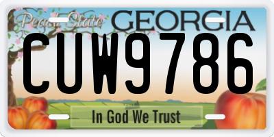 GA license plate CUW9786