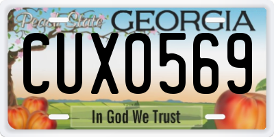 GA license plate CUX0569