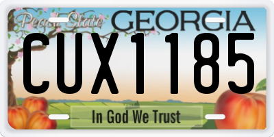 GA license plate CUX1185
