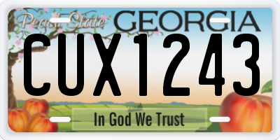 GA license plate CUX1243