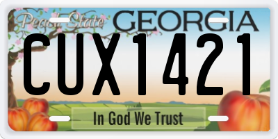 GA license plate CUX1421