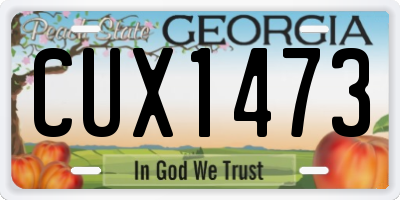 GA license plate CUX1473
