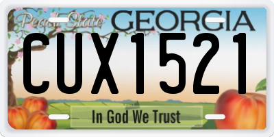 GA license plate CUX1521