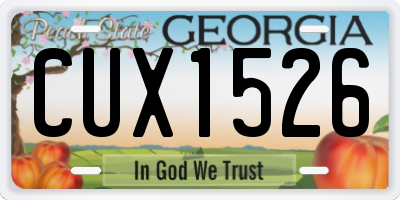 GA license plate CUX1526