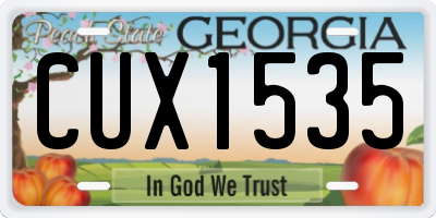 GA license plate CUX1535