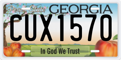 GA license plate CUX1570