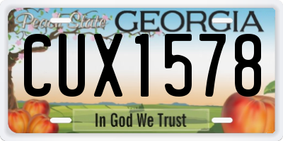 GA license plate CUX1578