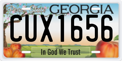 GA license plate CUX1656