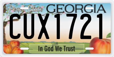 GA license plate CUX1721