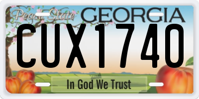 GA license plate CUX1740