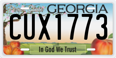 GA license plate CUX1773