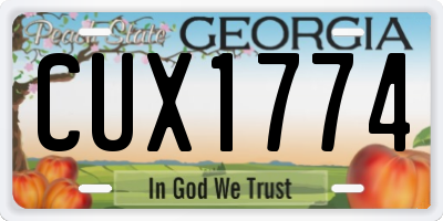 GA license plate CUX1774