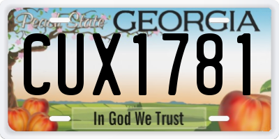 GA license plate CUX1781
