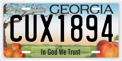 GA license plate CUX1894