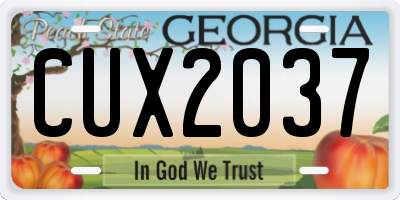 GA license plate CUX2037