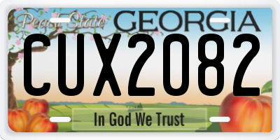 GA license plate CUX2082