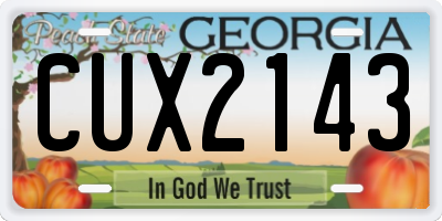 GA license plate CUX2143