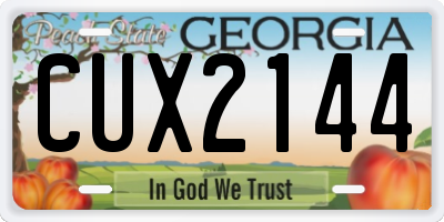 GA license plate CUX2144