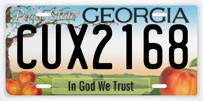 GA license plate CUX2168
