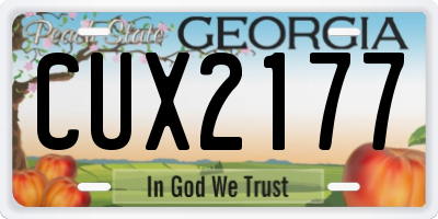 GA license plate CUX2177