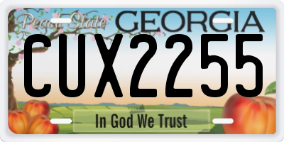 GA license plate CUX2255