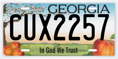 GA license plate CUX2257