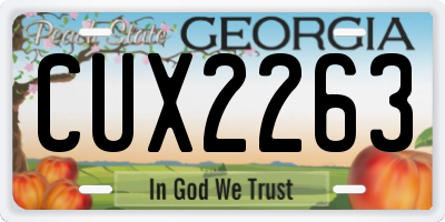 GA license plate CUX2263