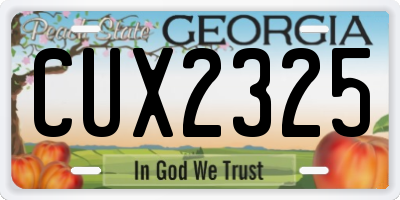 GA license plate CUX2325