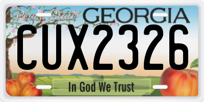 GA license plate CUX2326