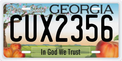 GA license plate CUX2356