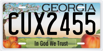 GA license plate CUX2455