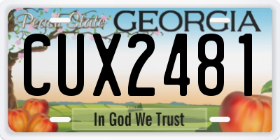 GA license plate CUX2481