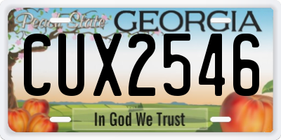 GA license plate CUX2546