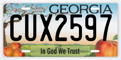 GA license plate CUX2597