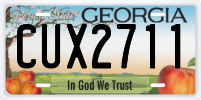 GA license plate CUX2711